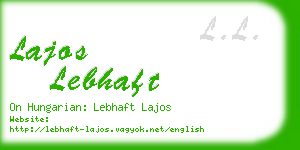 lajos lebhaft business card